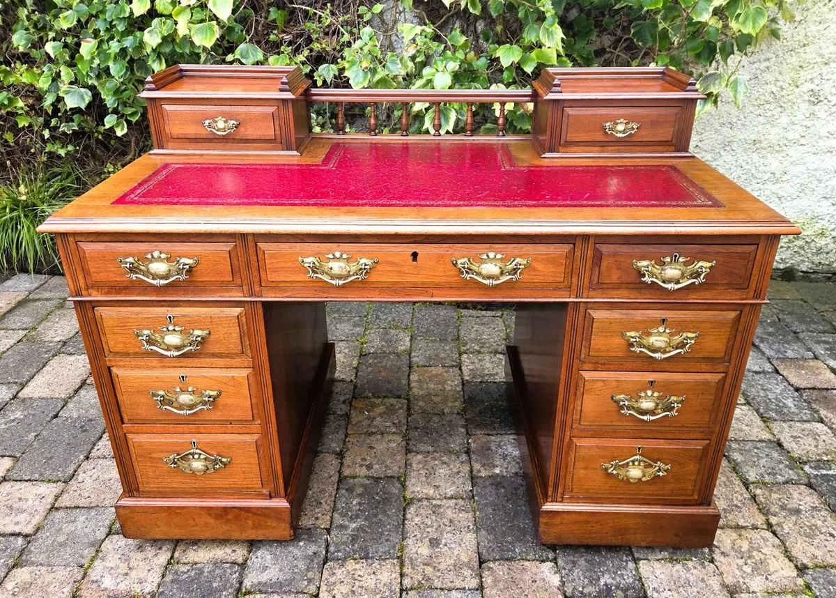 Edwardian Twin Pedestal Desk- Circa 1905 - Image 3