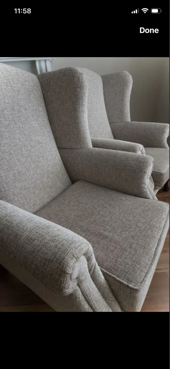 2 x Wingback Armchairs - AS NEW!! - Image 4