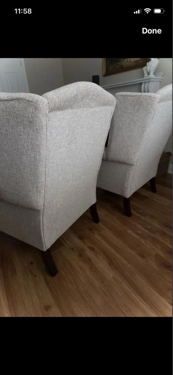 2 x Wingback Armchairs - AS NEW!! - Image 3