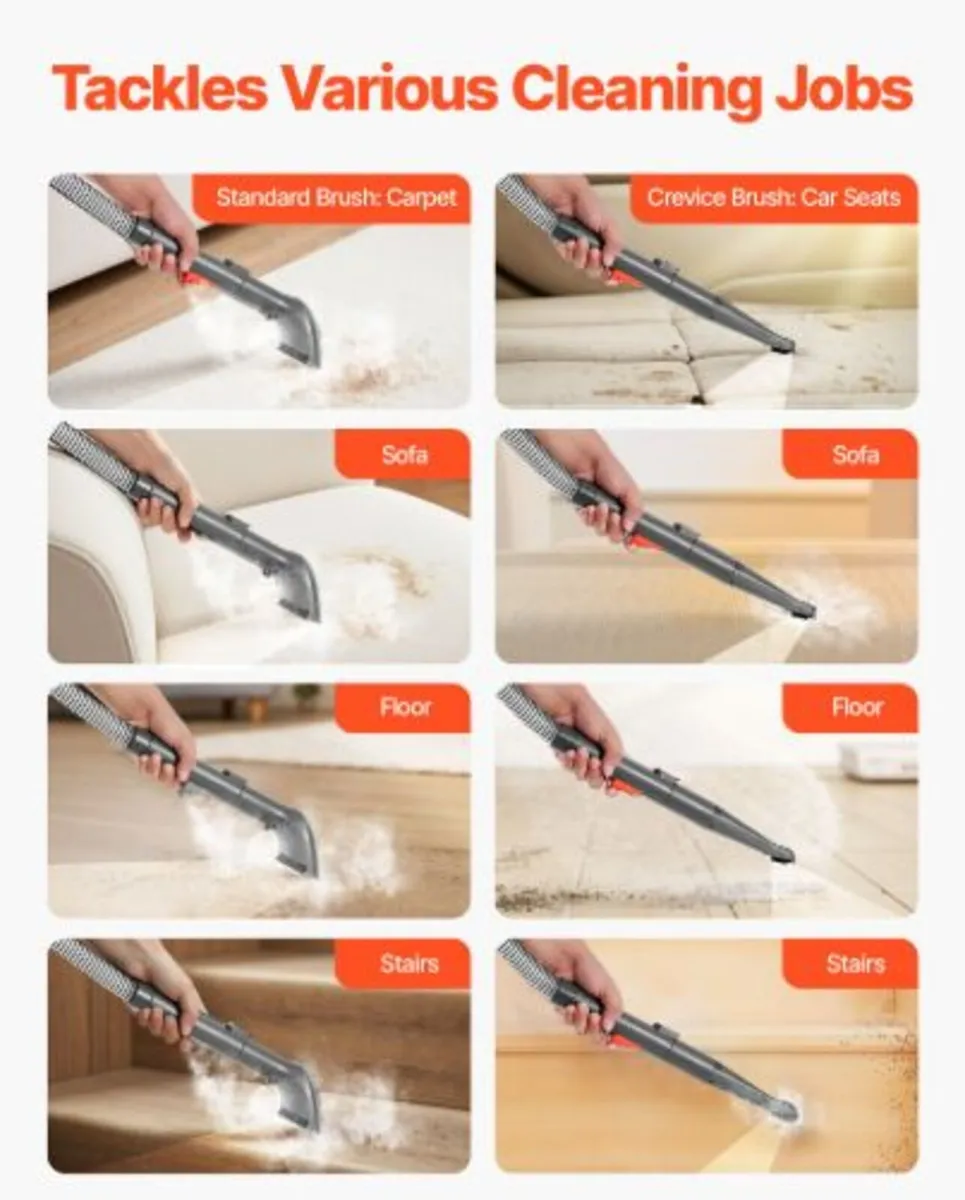 Carpet Cleaner Machine, 1.5 L Clean Water Tank - Image 4