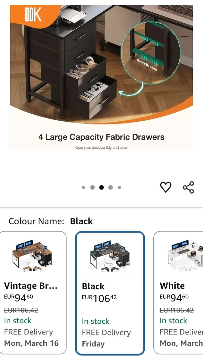 Corner Desk with drawers : Brand New - Image 4