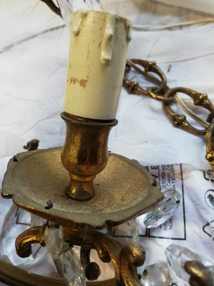 Vintage 1960 ceiling Glass Drops Murano 3 Arms - Image 4