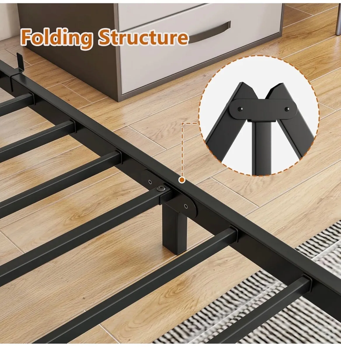 Double Bed Frame,4ft6 Floor Bed Frame Double Bed B - Image 3