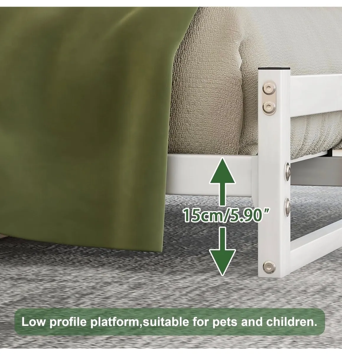 Double Bed Frame,4ft6 Floor Bed Frame Double Bed B - Image 3