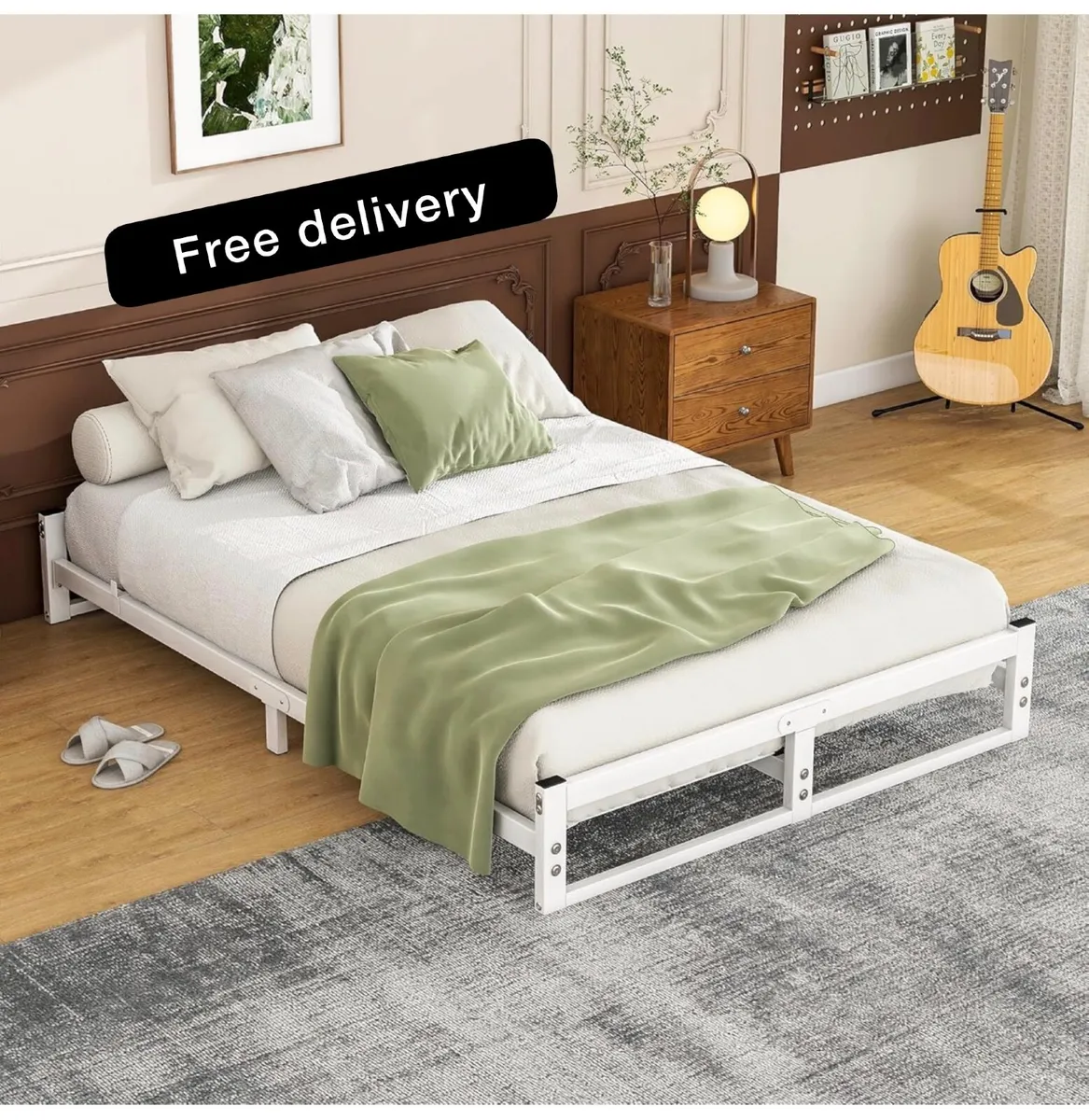 Double Bed Frame,4ft6 Floor Bed Frame Double Bed B - Image 1