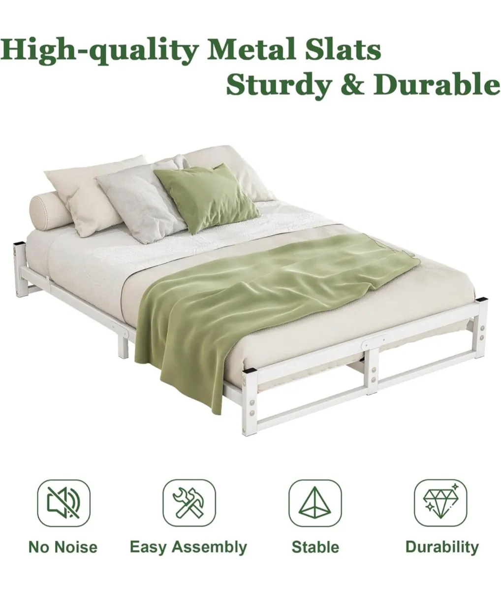 Double Bed Frame,4ft6 Floor Bed Frame Double Bed B - Image 3