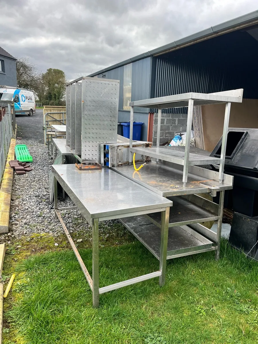 Selection of stainless steel tables - Image 2