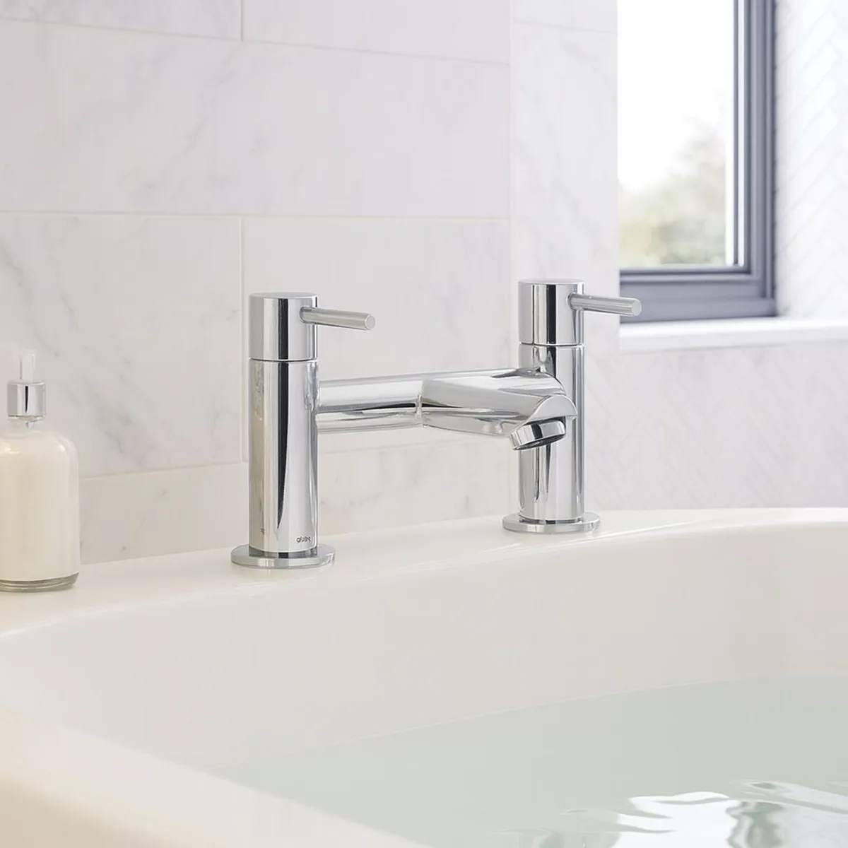 Chrome Bath Filler Tap | Two Lever Bath Mixer - Image 4