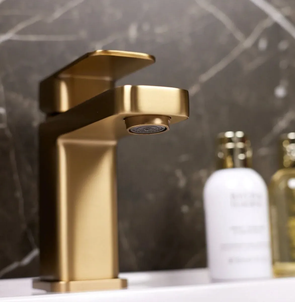 Mono Basin Mixer Tap | Brushed Brass (Gold) - Image 3