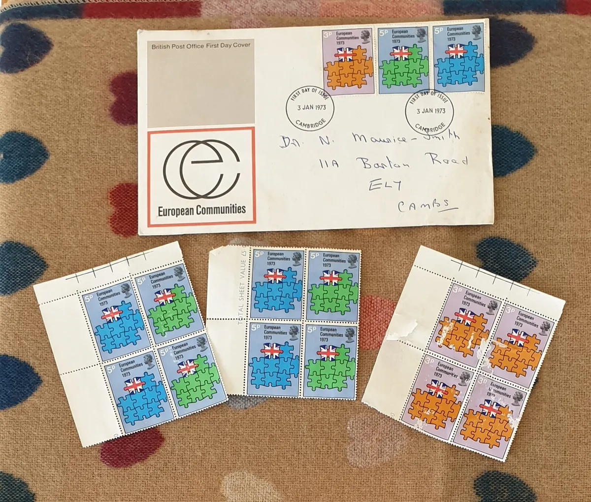 UK 1st Day Cover & Blocks (#1) 1973 - Image 1