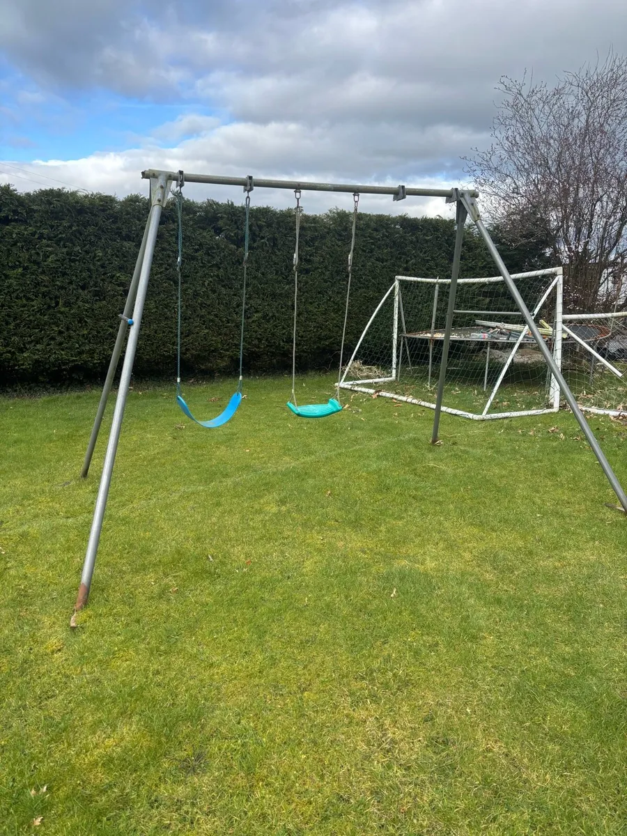 Goalposts and swingset and trampoline - Image 1