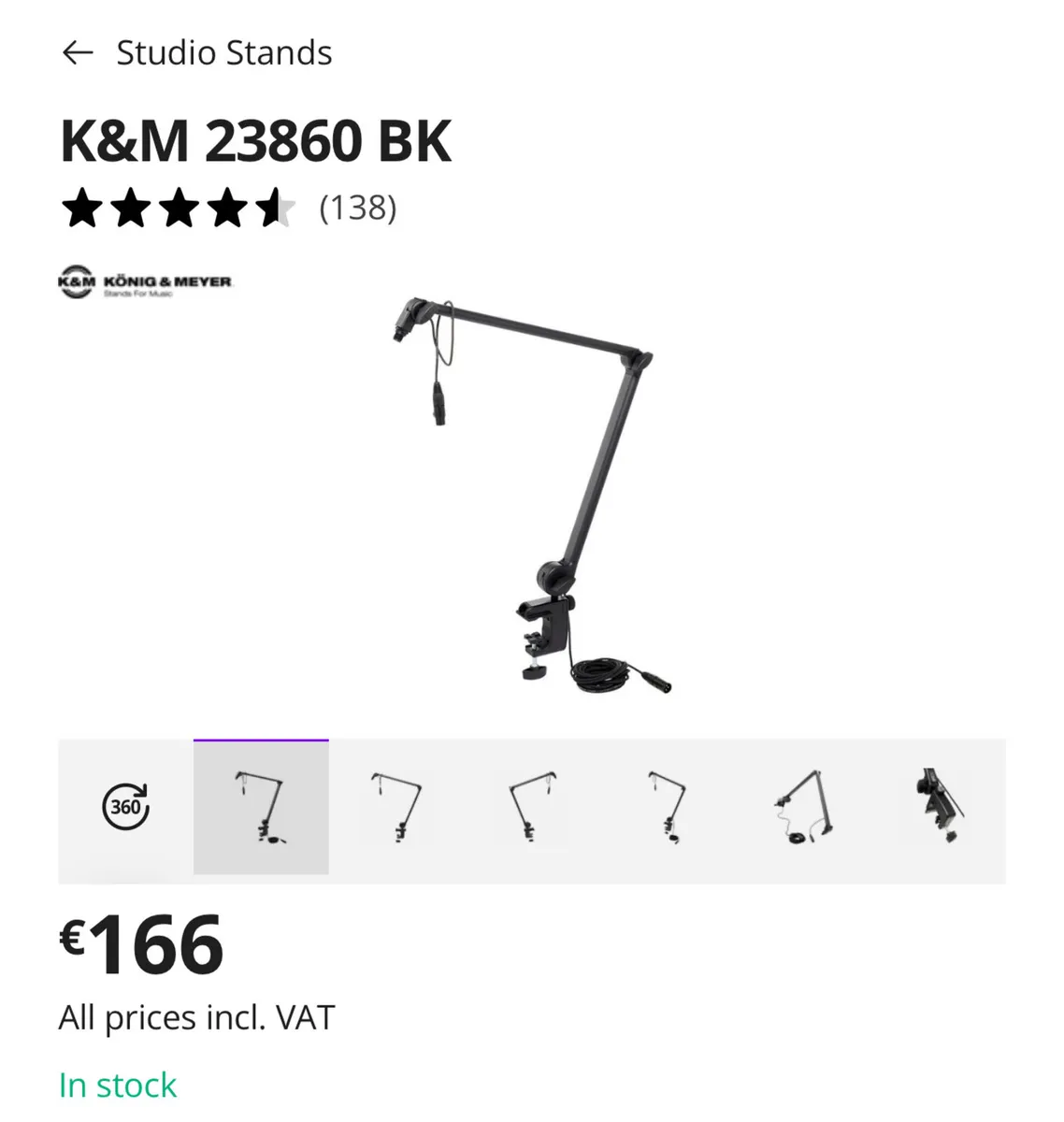 K&M 23860 Microphone Desk Arm - Image 4