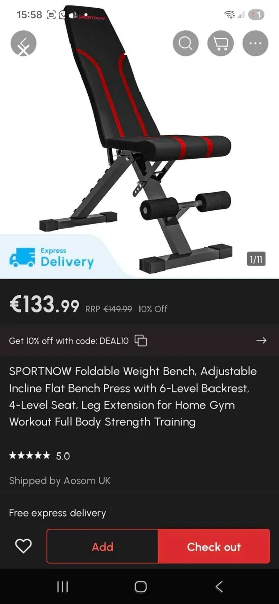 Foldable weights bench - Image 2