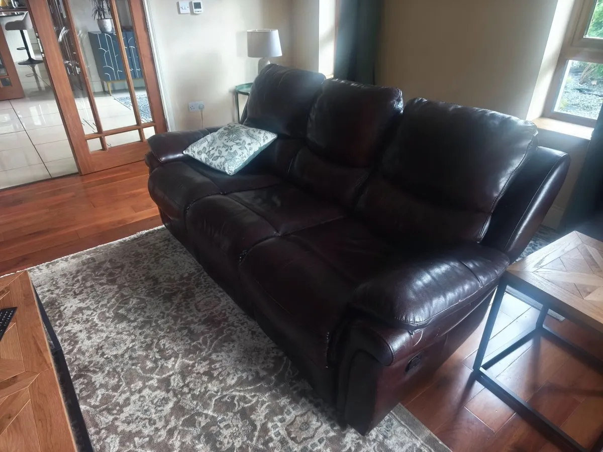 Leather Recliner Couch - Image 2