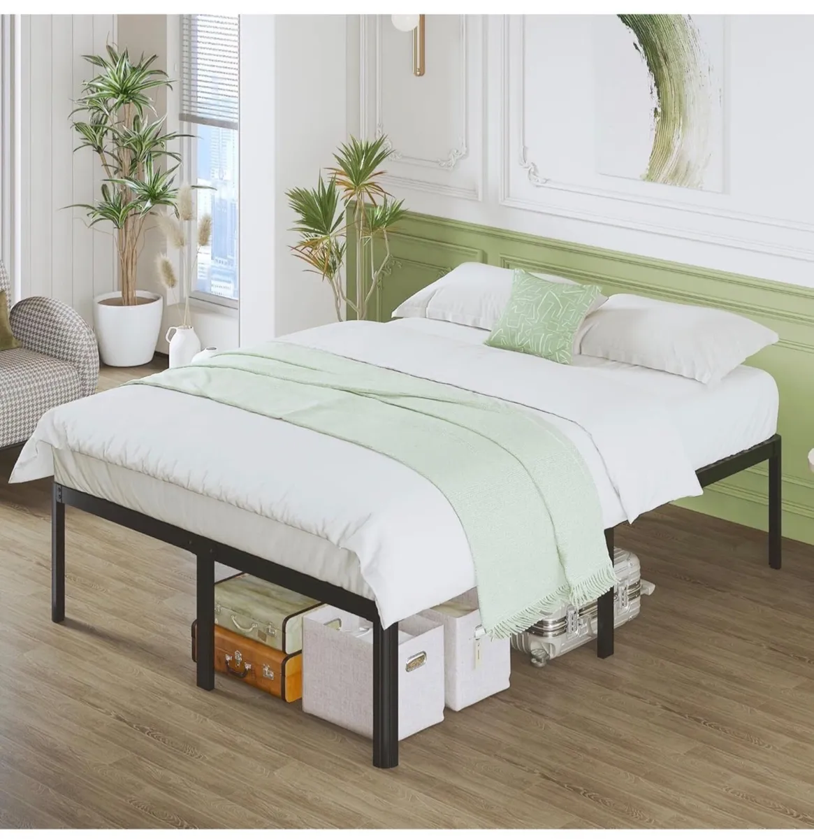 High Double Bed Frame 4ft6 with Rounded Corner Leg - Image 2
