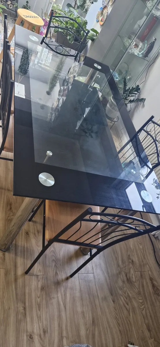 Glass Dining Table and Chairs - Image 1