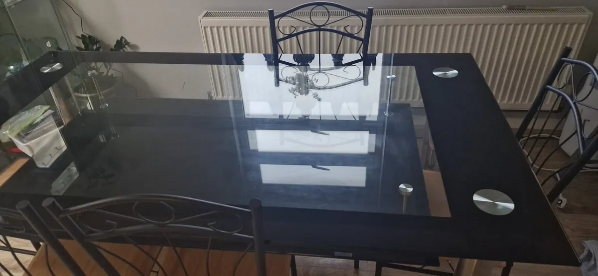 Glass Dining Table and Chairs - Image 2