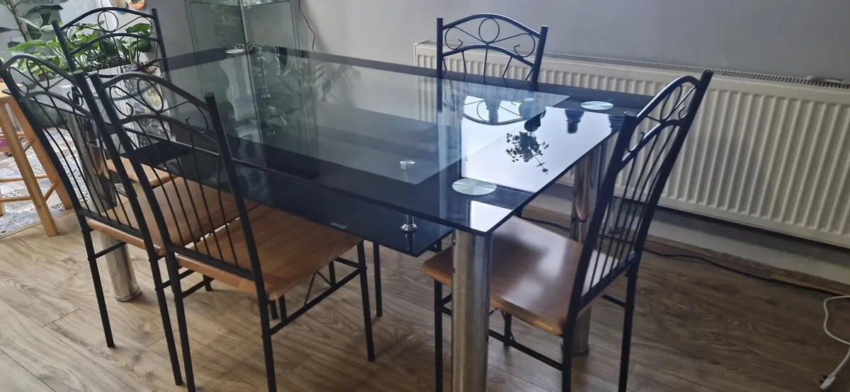 Glass Dining Table and Chairs - Image 3
