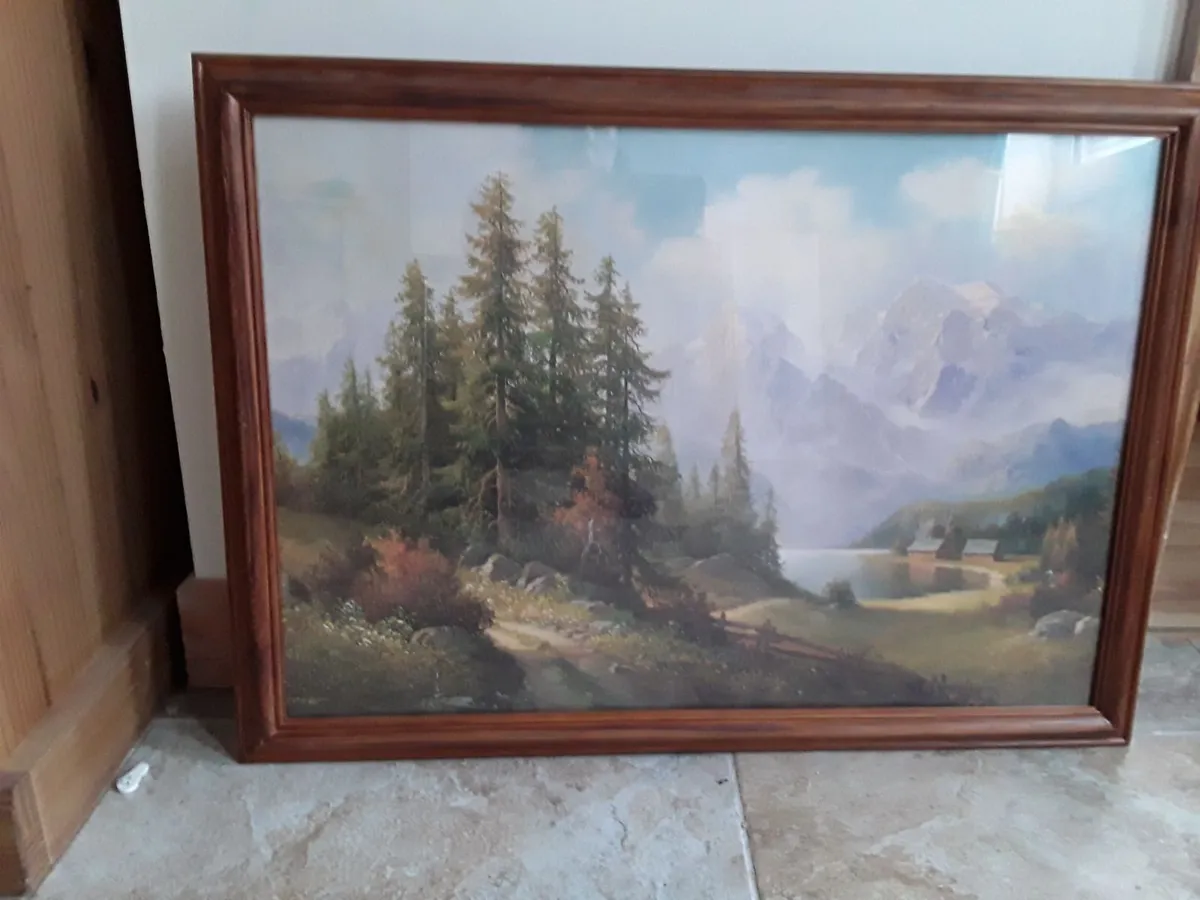 Large picture pine frame print - Image 1