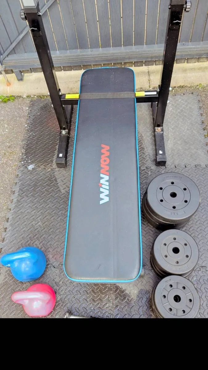 Weights + Bench Barbell Dumbbells Kettlebells - Image 2