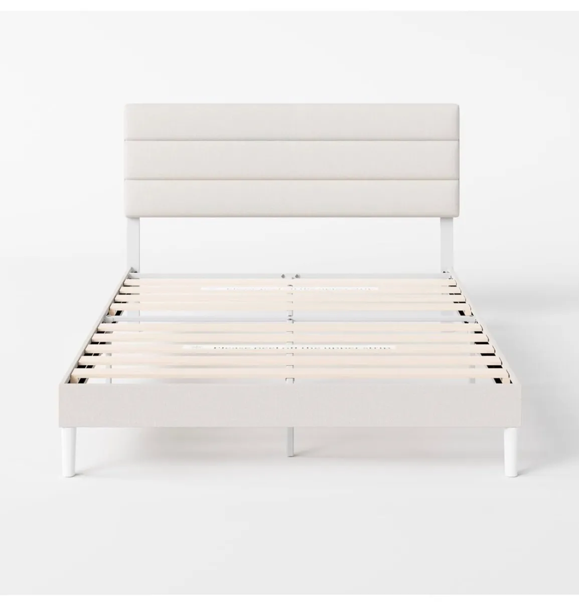 Double Upholstered Bed Frame with Headboard (135 x - Image 2