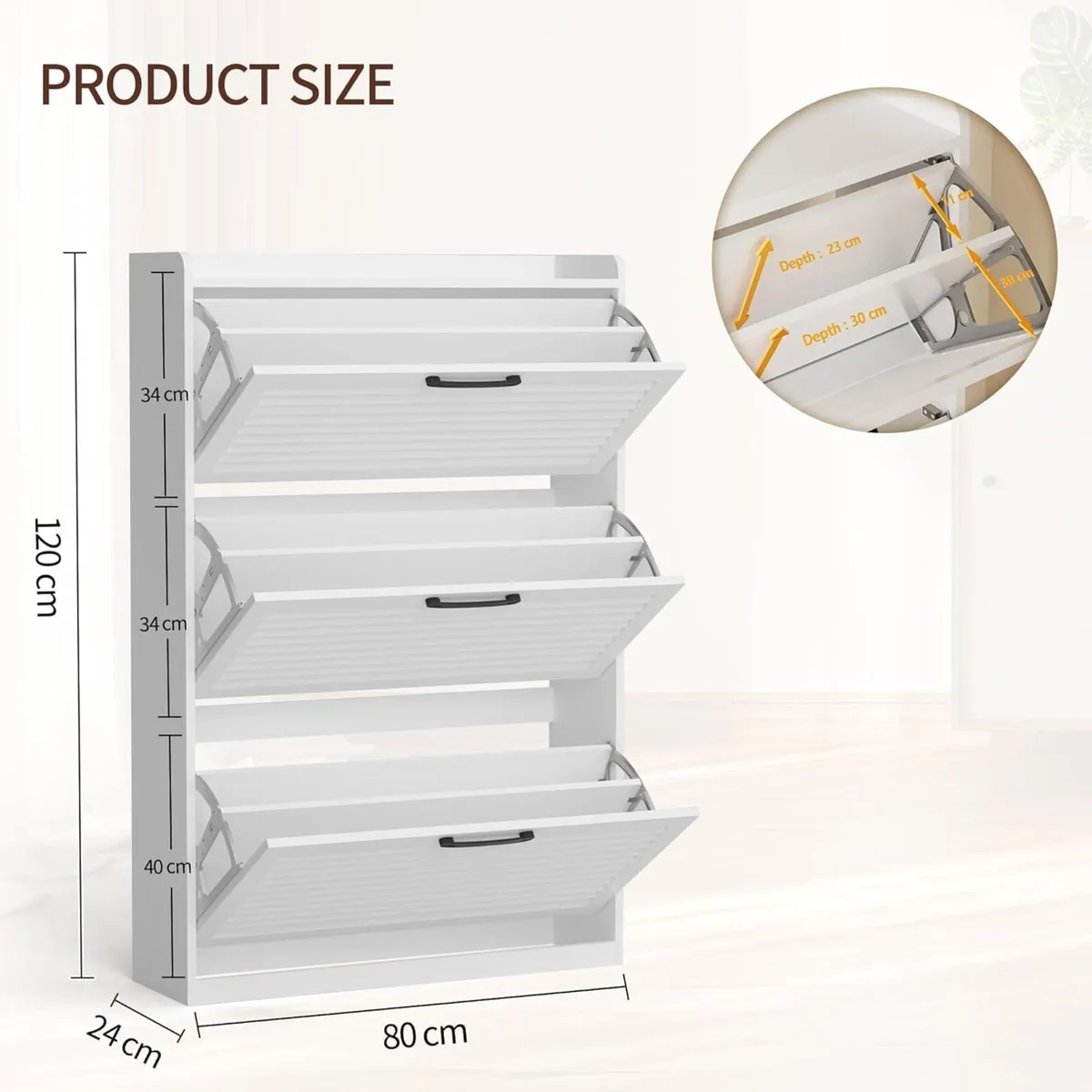 Shoe Storage Cabinet Organizer with 3 Flip - Image 2