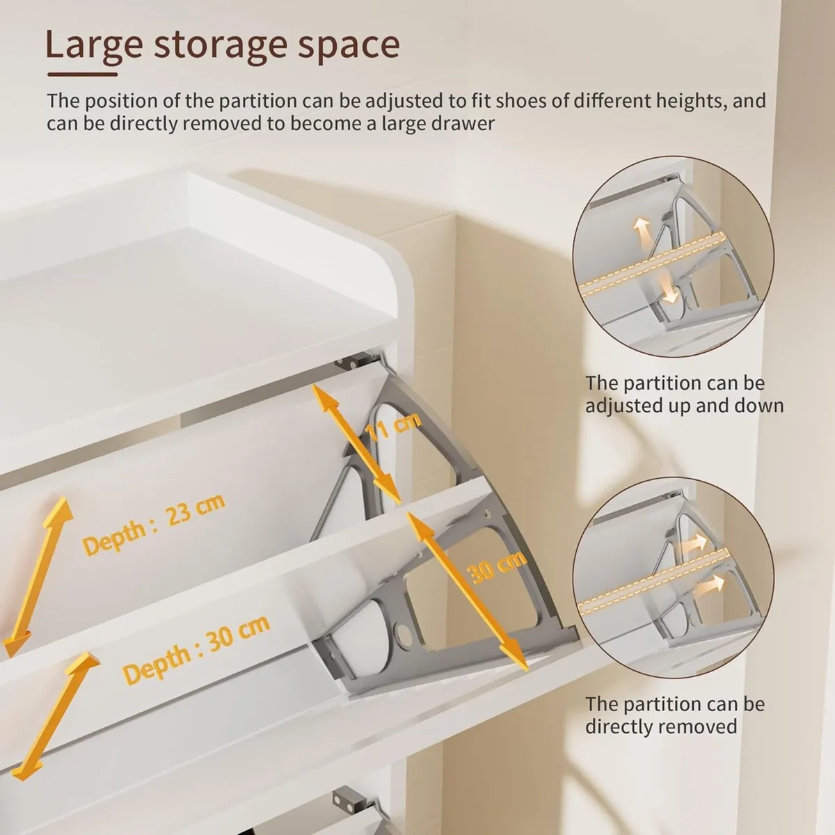 Shoe Storage Cabinet Organizer with 3 Flip - Image 4