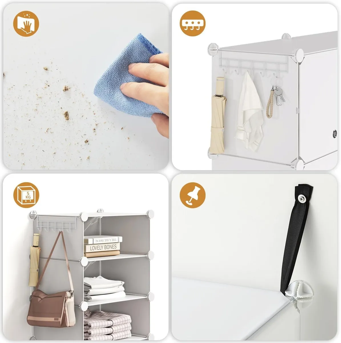 Shoe Storage Cabinet Modular Rack Cube Plastic - Image 4