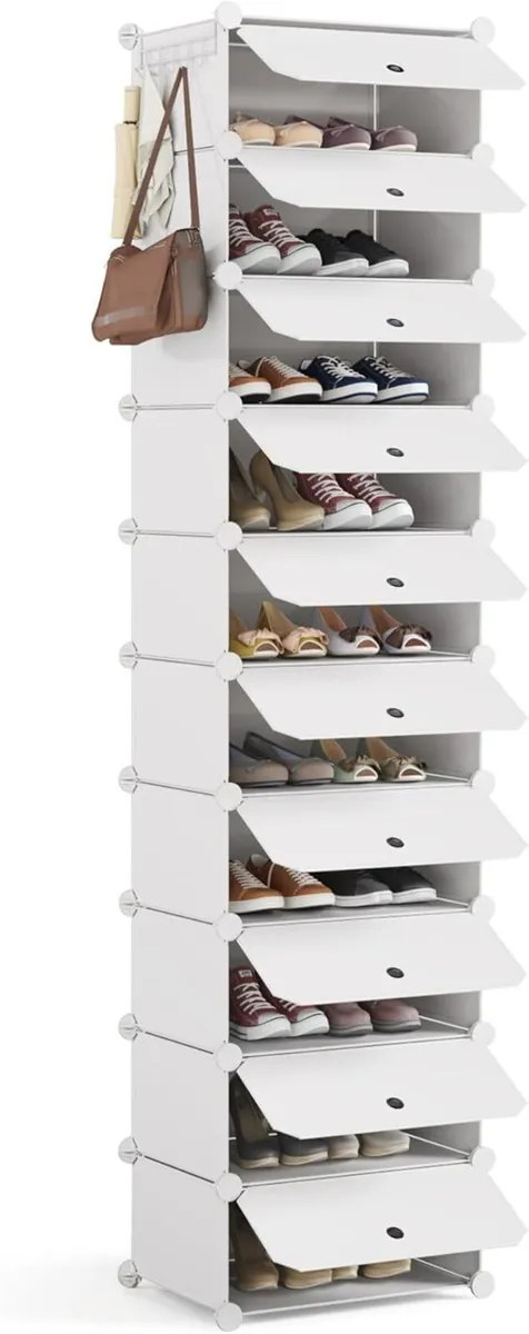 Shoe Storage Cabinet Modular Rack Cube Plastic - Image 1