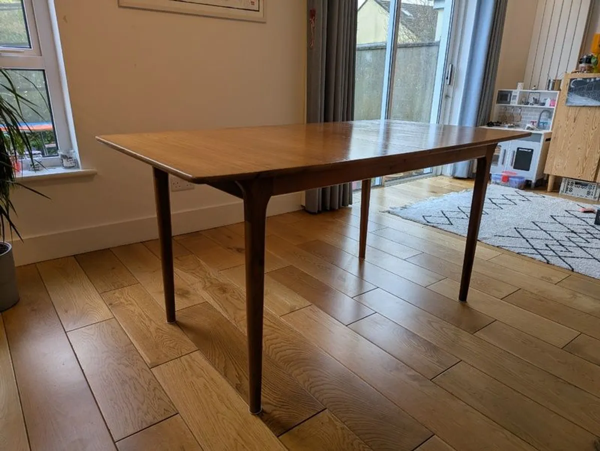 Mid century McIntosh teak extending dining table and 4 teak dining chairs. - Image 3