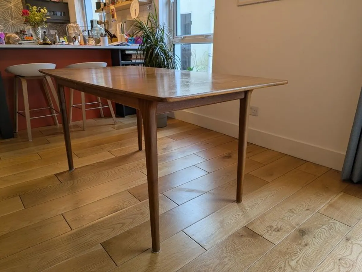 Mid century McIntosh teak extending dining table and 4 teak dining chairs. - Image 4