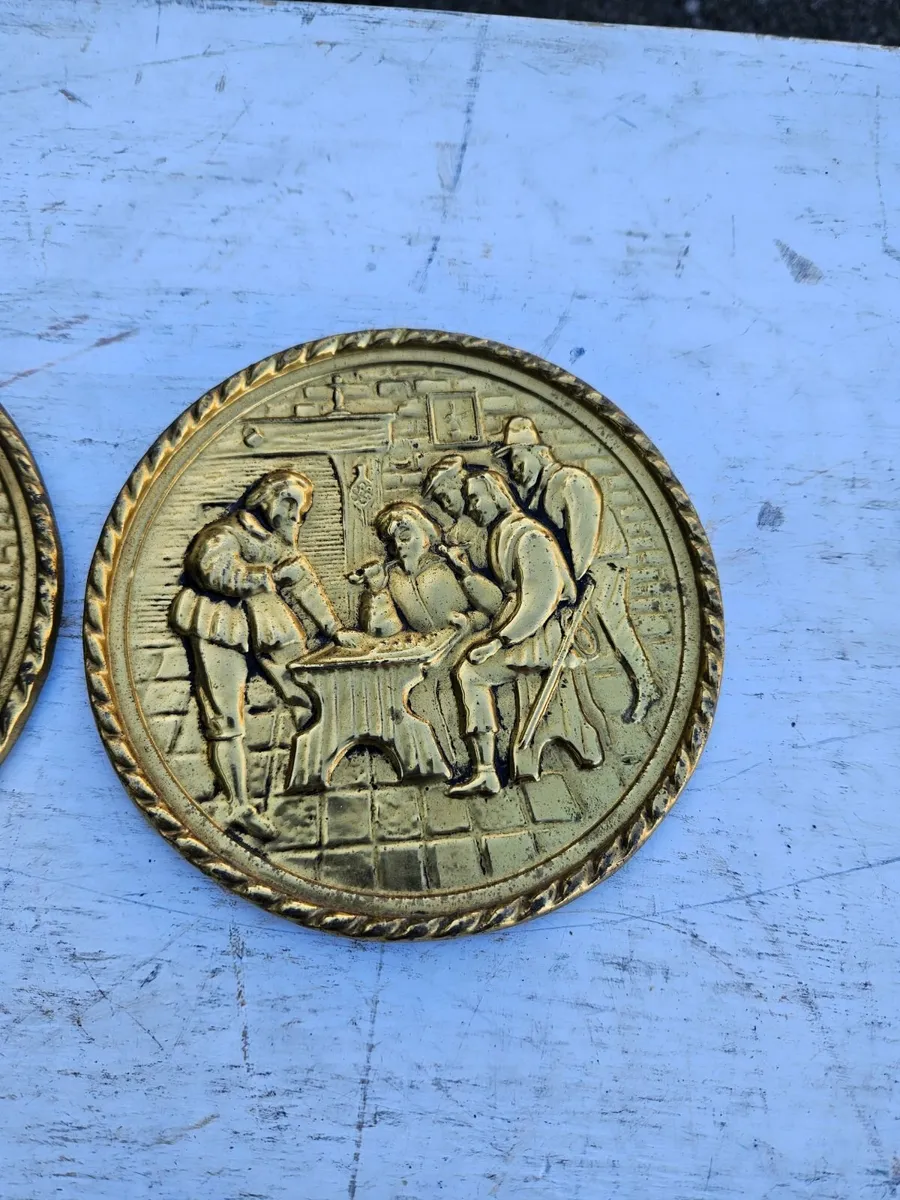 Vintage Brass Plate Plaque - Image 1