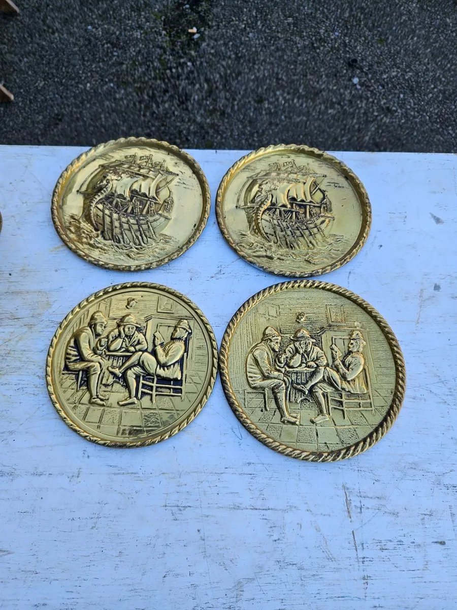 Vintage Brass Plate Plaque - Image 1