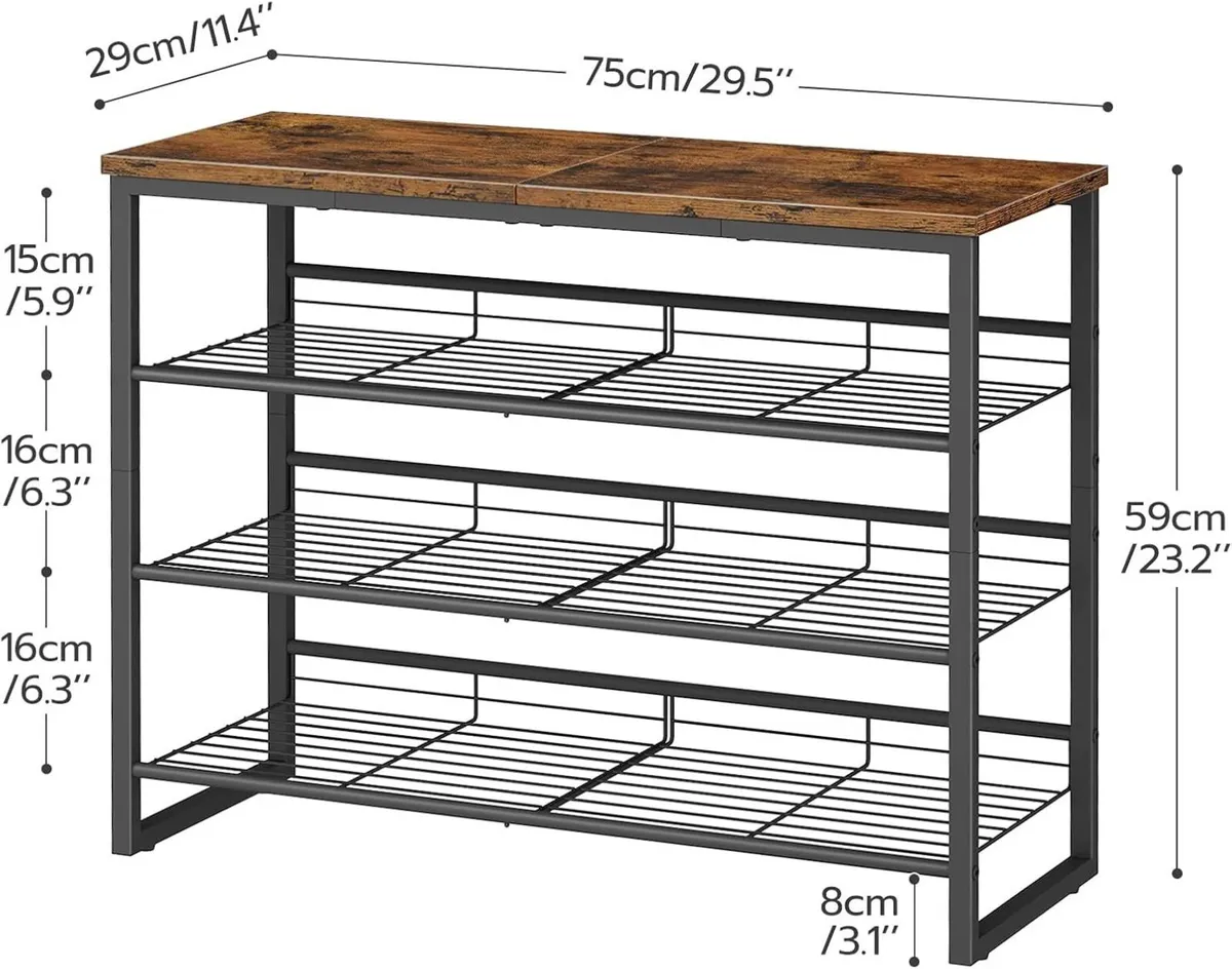 Shoe Rack 4-Tier Organizer Storage Shelves for - Image 3