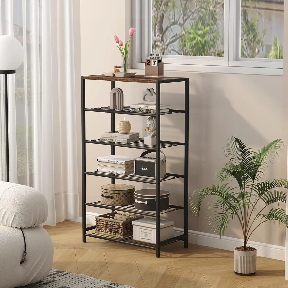 6-Tier Industrial Shoe Rack Metal Storage - Image 4