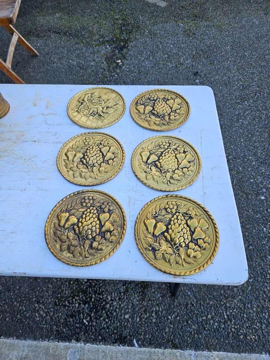 Vintage Brass Plate Plaque - Image 1