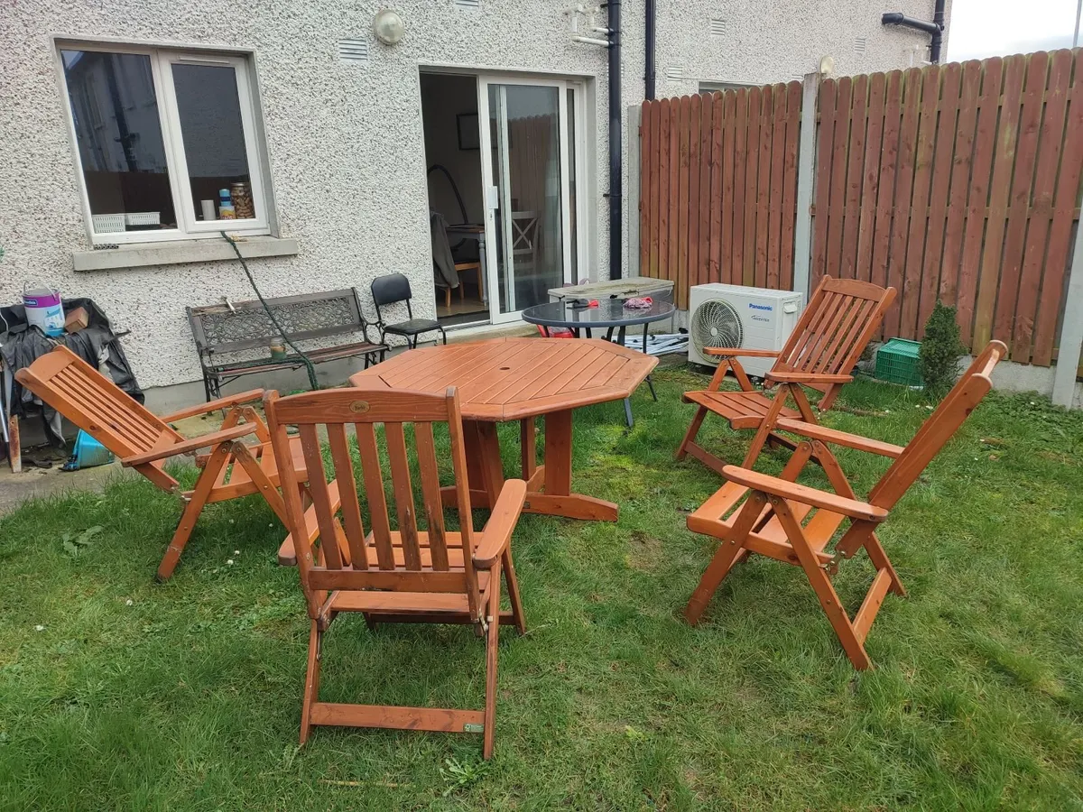 Garden furniture set 6 chairs and table - Image 3