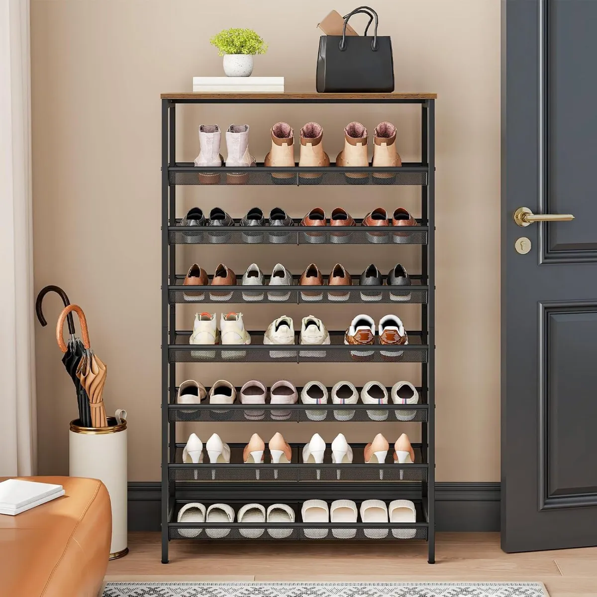 Shoe Rack Large Capacity Storage Tall Shelf for - Image 2