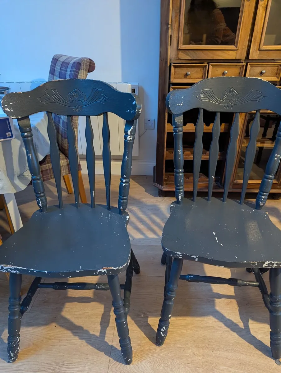 Solid Farmhouse Oak Chairs – €20 Each - Image 1