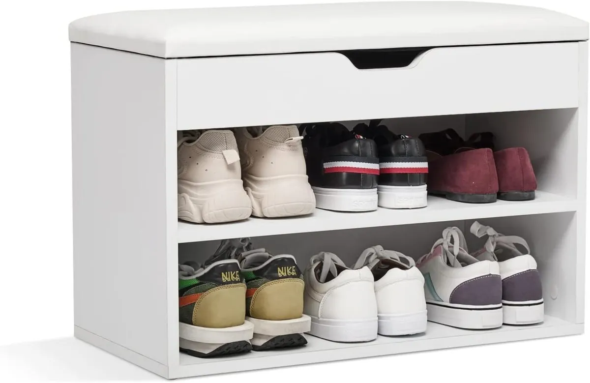 Shoe Storage Bench Cabinet with Seat 60 x 30 43 - Image 1