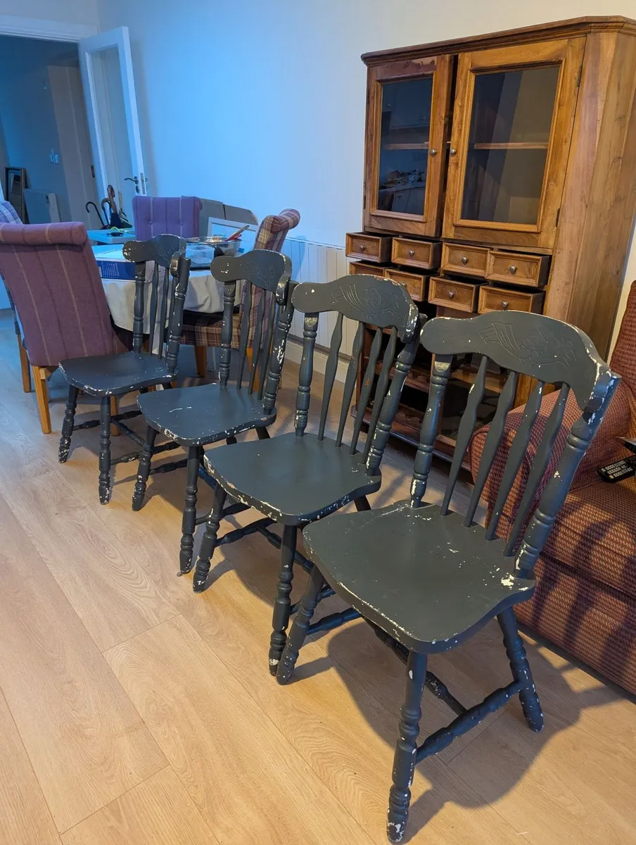 Solid Farmhouse Oak Chairs – €20 Each - Image 4