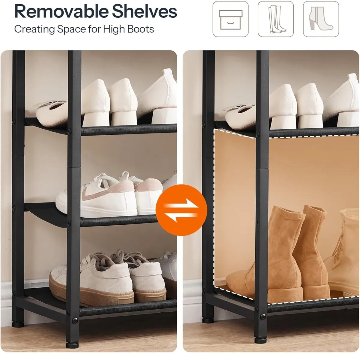 Shoe Rack 4 Tier Storage Organizer with 2 - Image 4