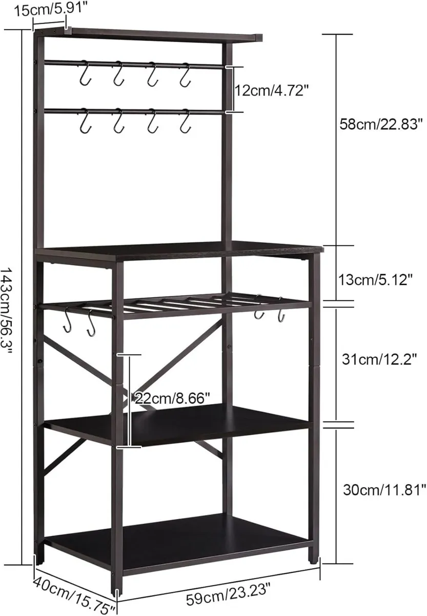 Kitchen Baker's Rack Microwave Oven Stand with - Image 3