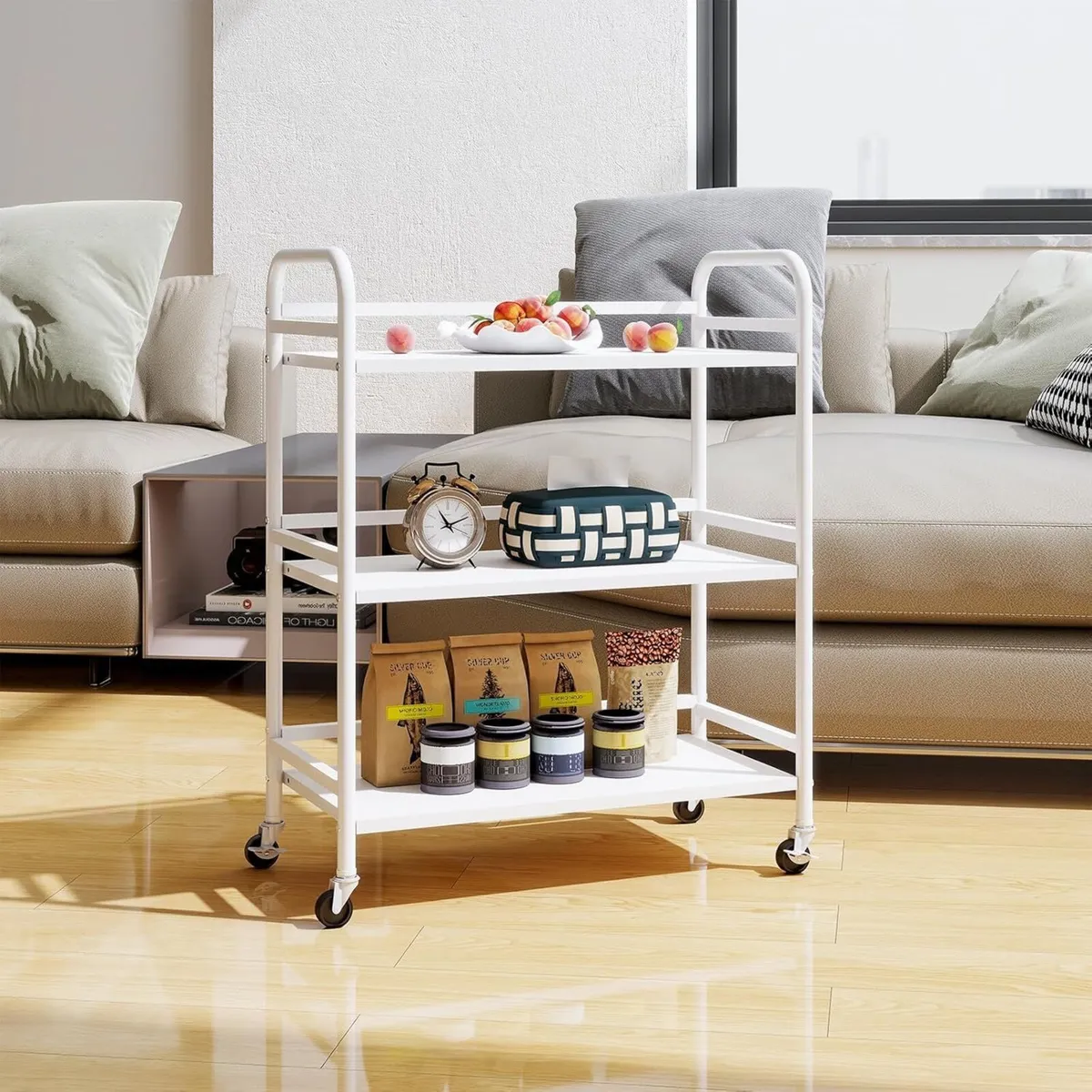 3-Tier Rolling Cart Kitchen Storage Trolley Car - Image 4