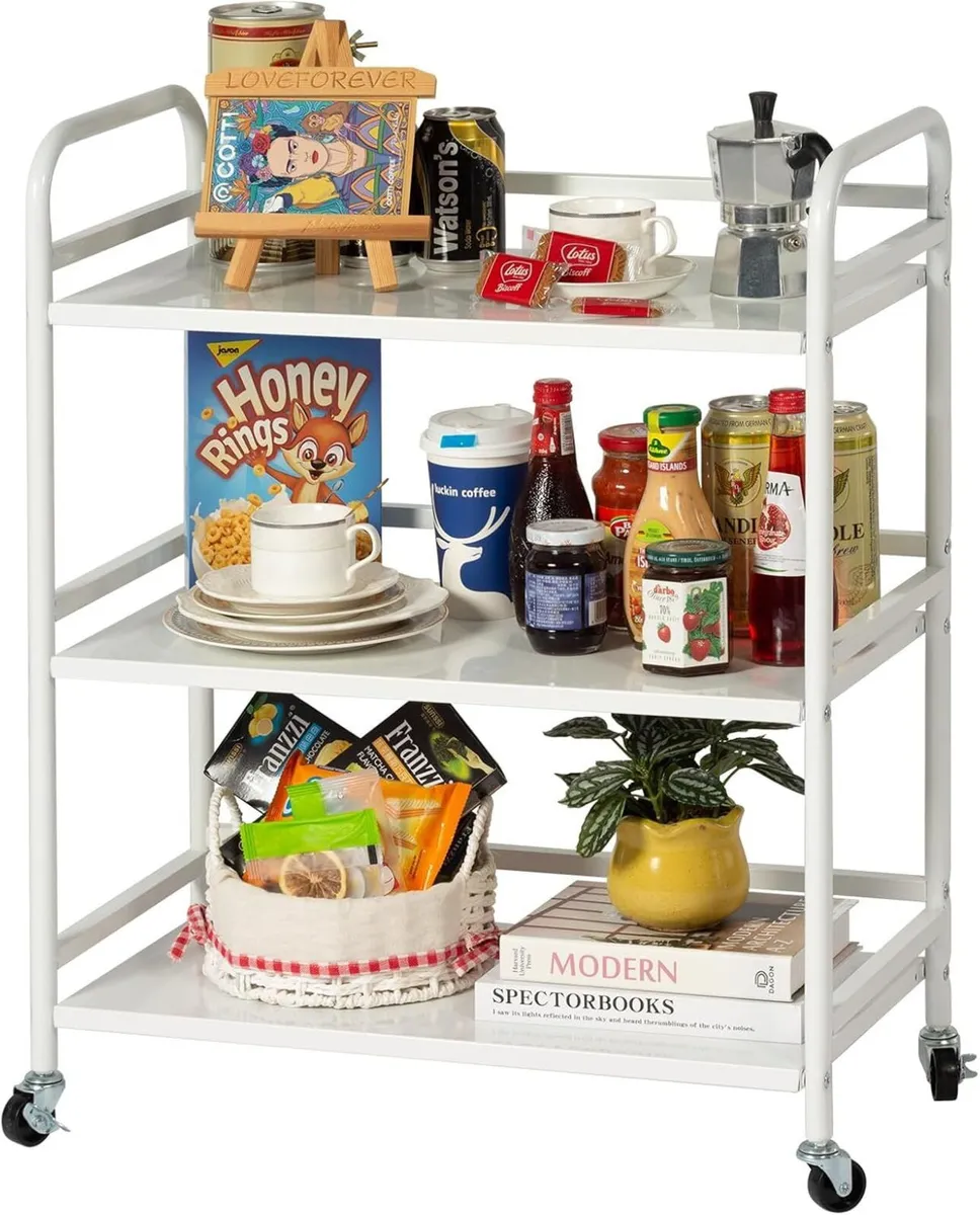 3-Tier Rolling Cart Kitchen Storage Trolley Car - Image 1