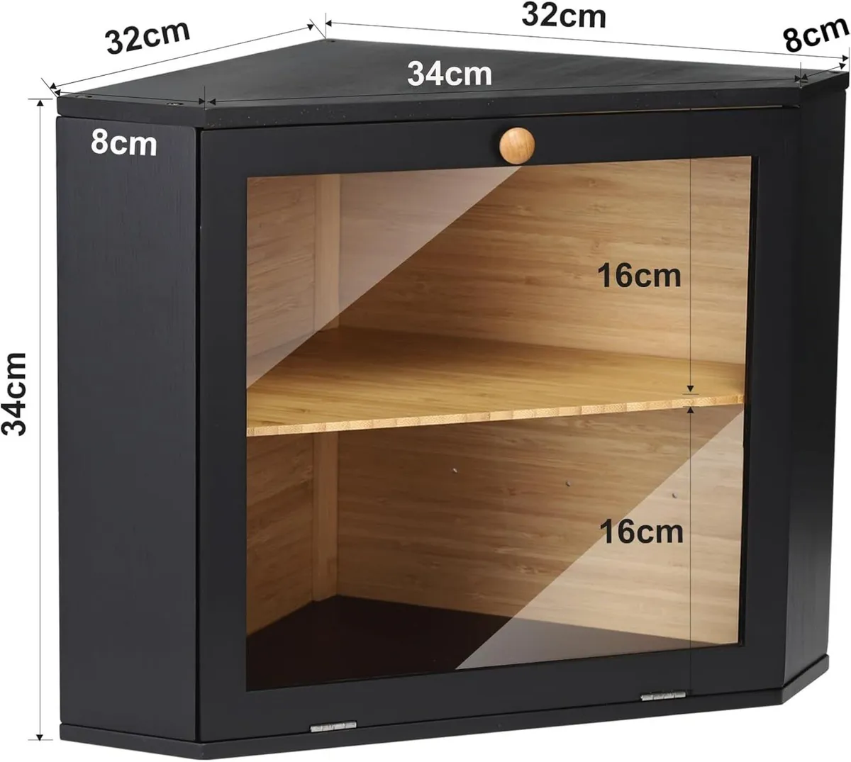 Corner Bread Bin Bamboo Two-Layer Box for Kitchen - Image 3