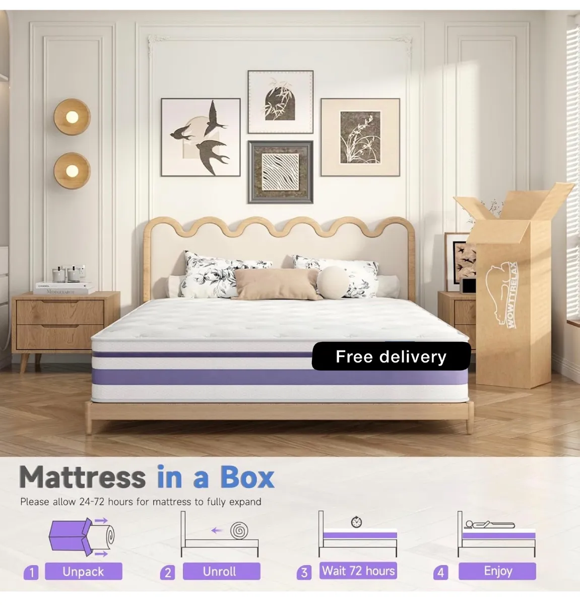 Small Double Mattresses, 8 Inch 4ft Memory Foam Ma - Image 1