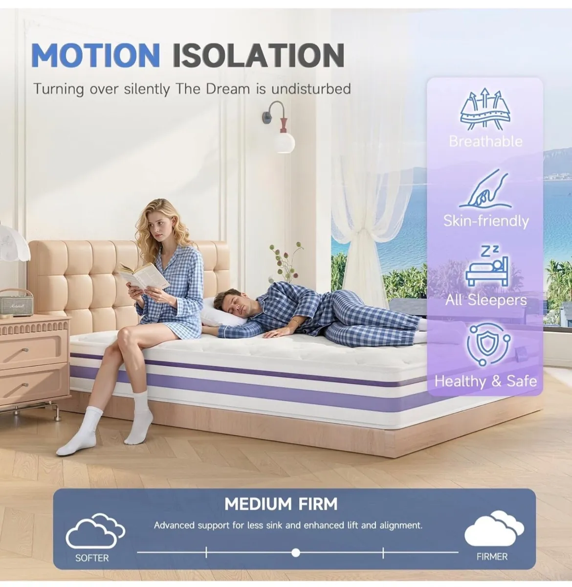 Small Double Mattresses, 8 Inch 4ft Memory Foam Ma - Image 1