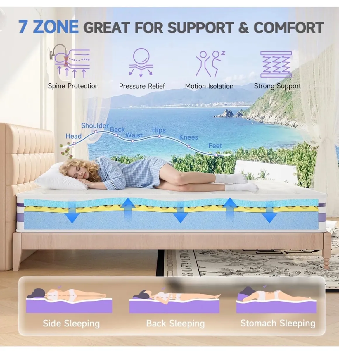 Small Double Mattresses, 8 Inch 4ft Memory Foam Ma - Image 2