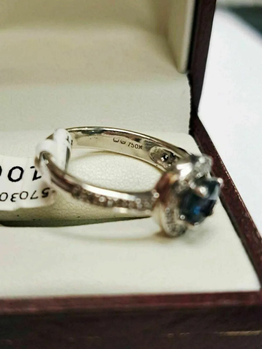 18K White Gold Diamond Shappire - Image 4